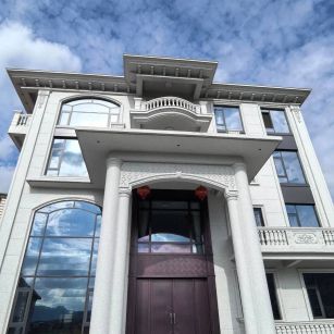 湛江白麻别墅外墙干挂石材效果示例