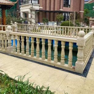 湛江黄金麻花岗岩石材栏杆，扶手，将军柱，花瓶柱