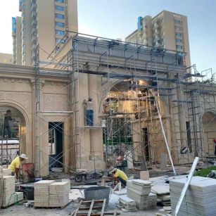 湛江 黄金麻荔枝面花岗岩小区门楼外墙干挂