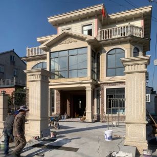 湛江 黄金麻花岗岩荔枝面别墅外墙干挂私家专属