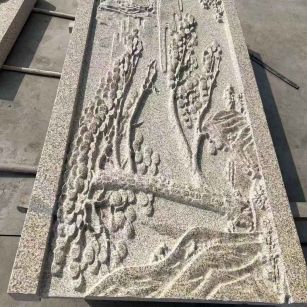 湛江 黄金麻雕刻板浮雕迎客松