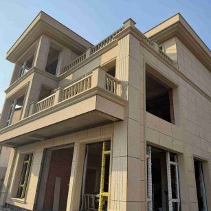 湛江 黄金麻花岗岩石材荔枝面外墙干挂效果展示