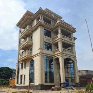 湛江 黄金麻花岗岩石材别墅外墙干挂搭配（雕花栏杆花瓶柱门楼罗马柱）