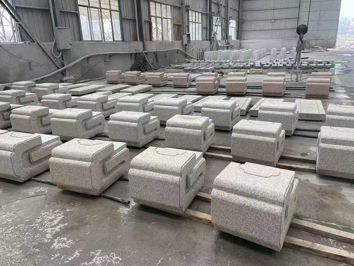 湛江 白麻花岗岩异形加工-石凳，坐凳