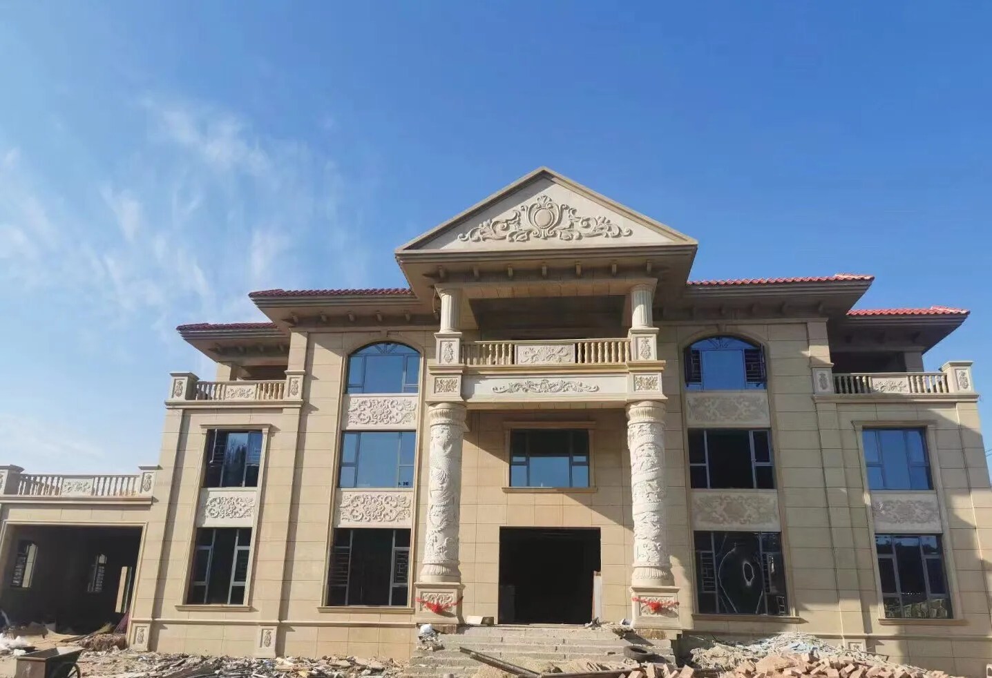 湛江 黄金麻花岗岩别墅外墙干挂