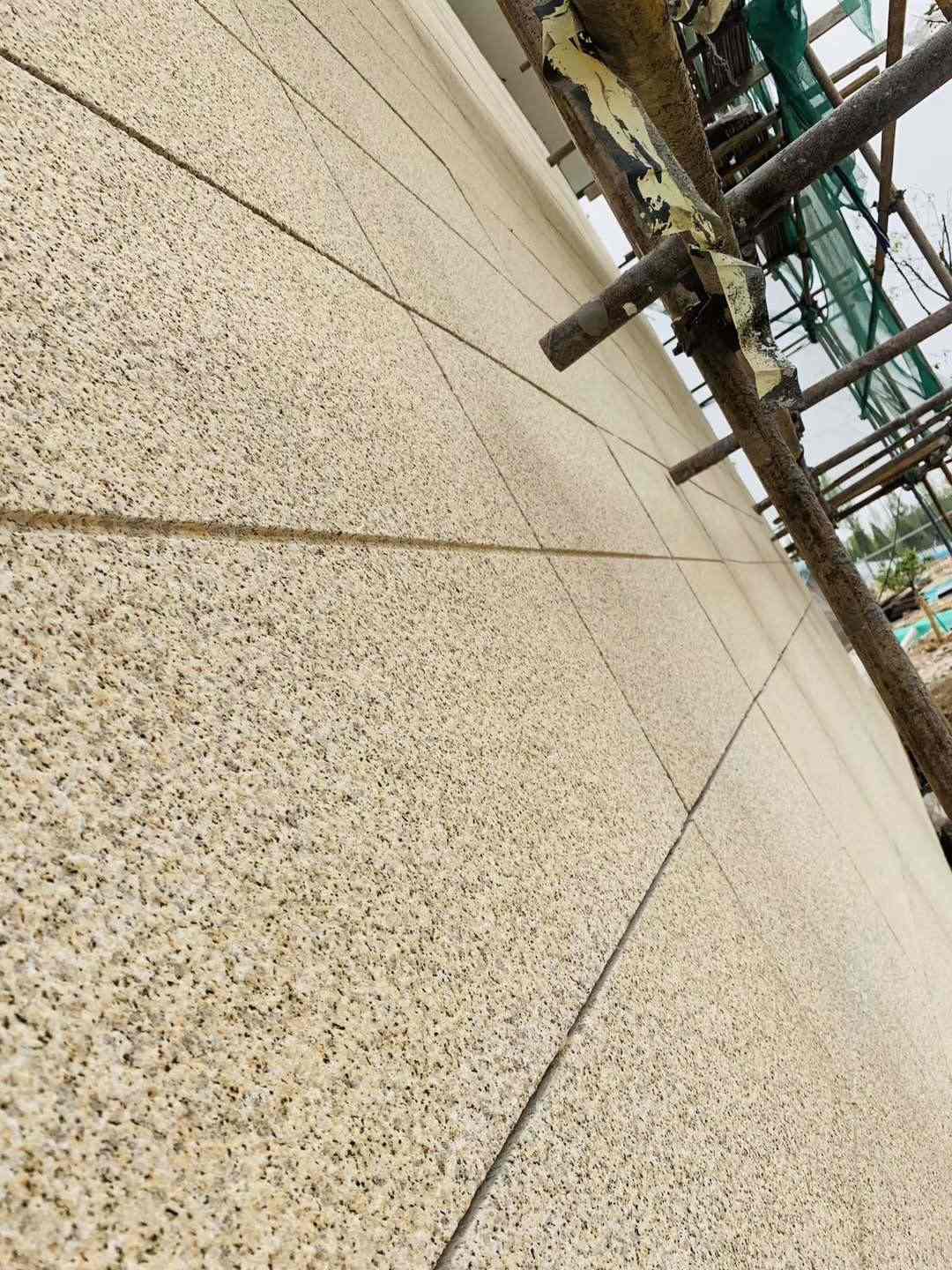 湛江 黄金麻花岗岩荔枝面外墙干挂石材效果示例